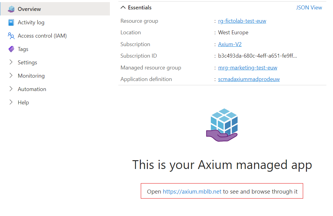 Link to Axium home page